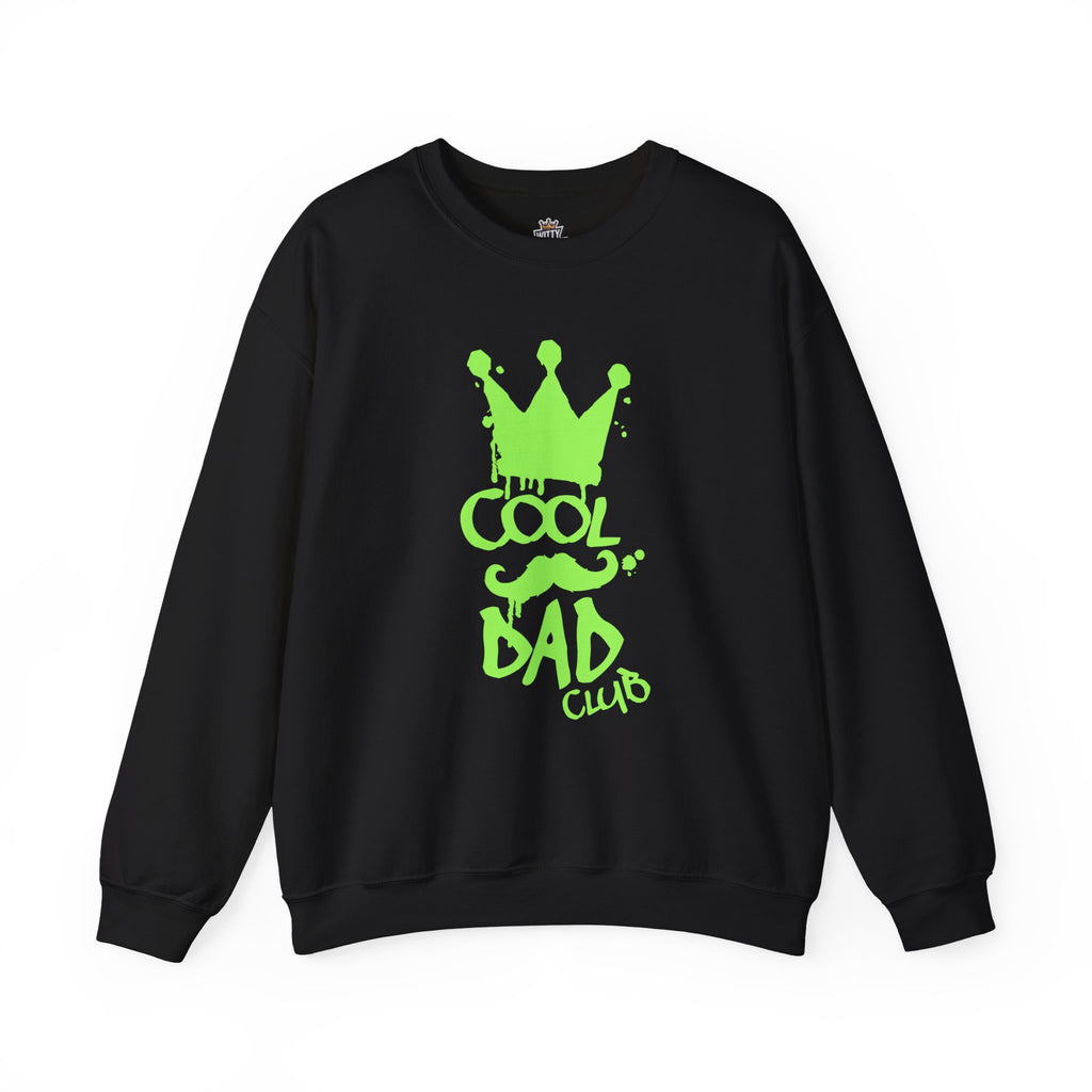 Cool Dad Club Sweatshirt — Neon Green Crown Graphic Crewneck
