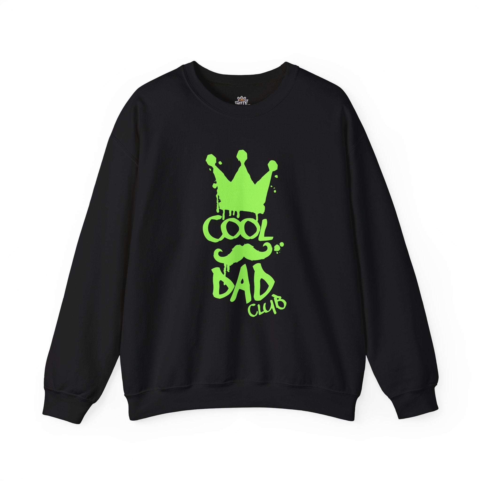 Cool Dad Club Sweatshirt — Neon Green Crown Graphic Crewneck