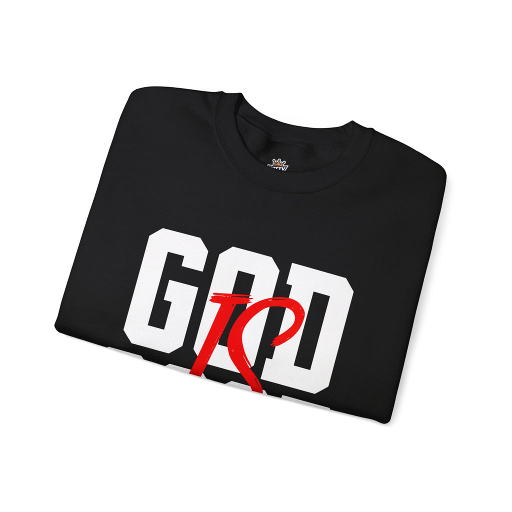 God Is Good Crewneck Sweatshirt — Faith-Based Christian Graphic Pullover
