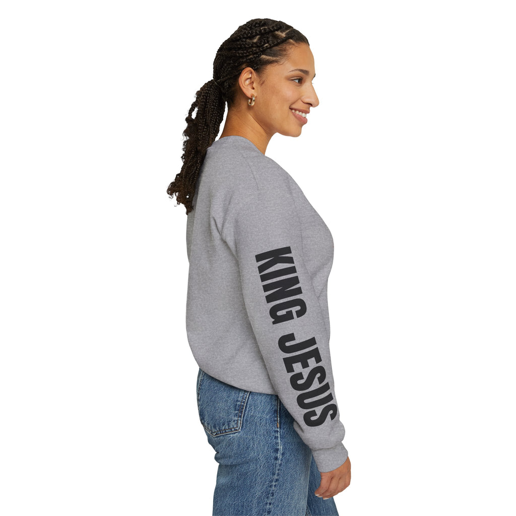 Religious Graphic Crewneck Sweatshirt – 'Love One Another' Jesus Portrait
