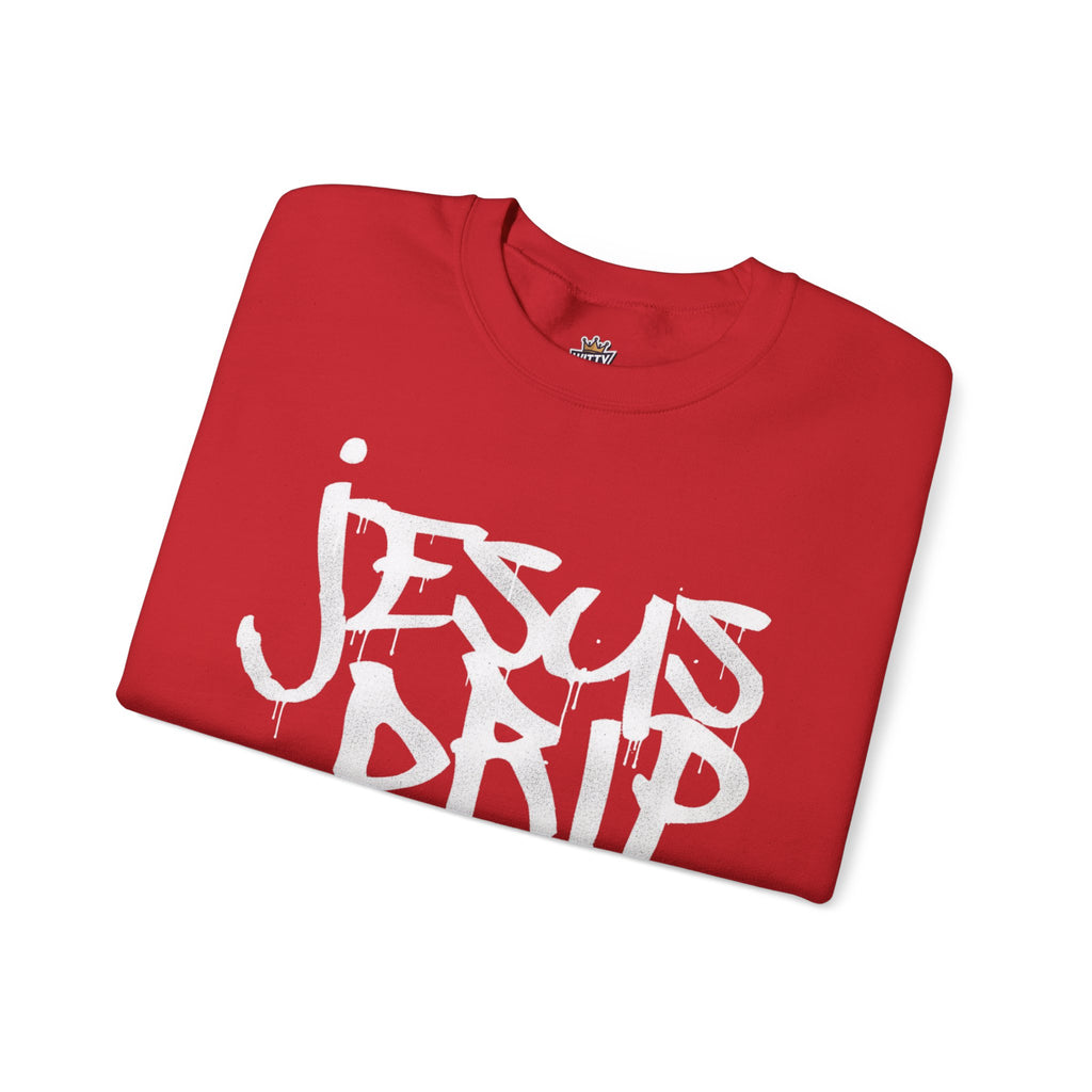 Jesus Drip Crewneck Sweatshirt — Streetwear Christian Graphic Pullover