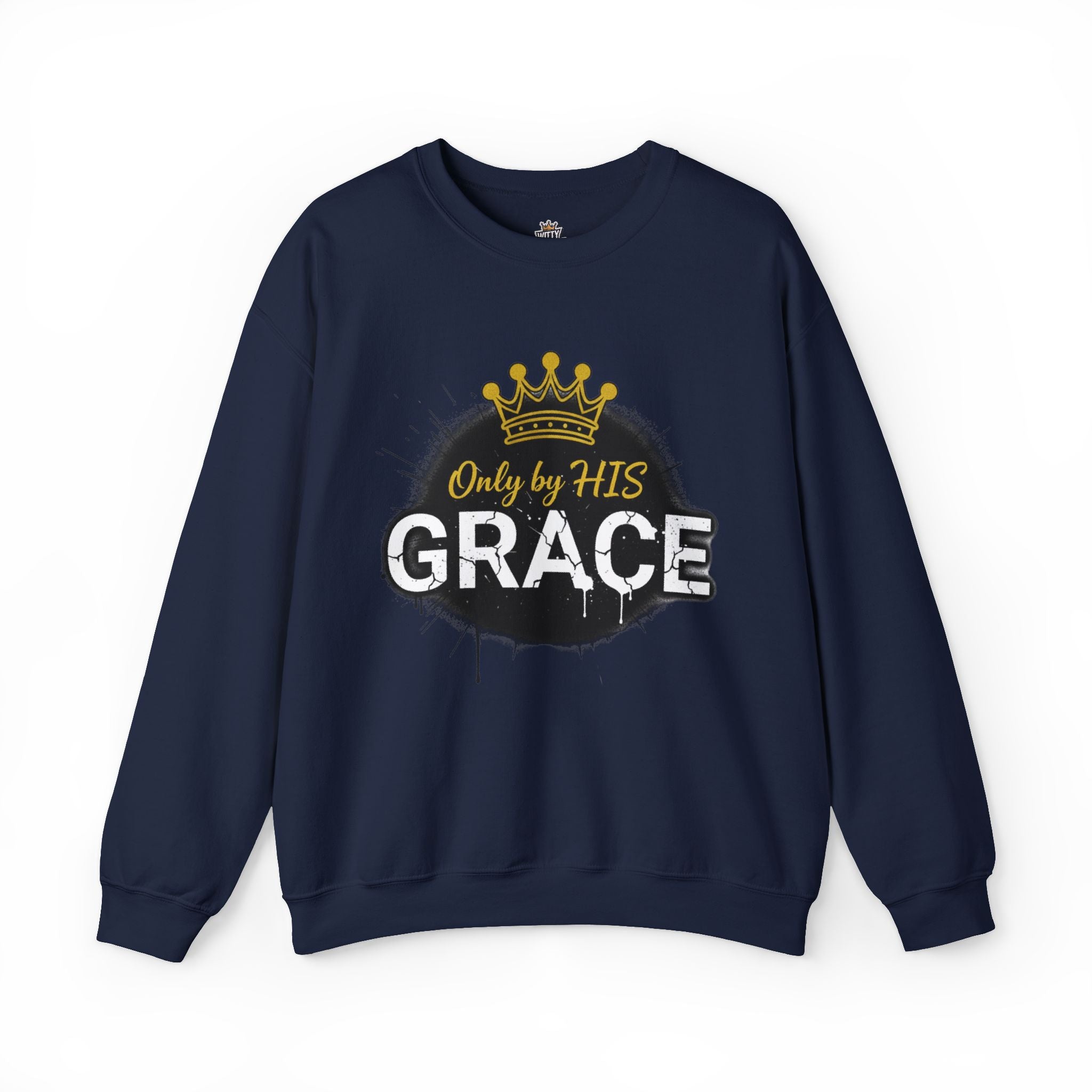 Grace Crown Sweatshirt — 'Only by His Grace' Christian Crewneck