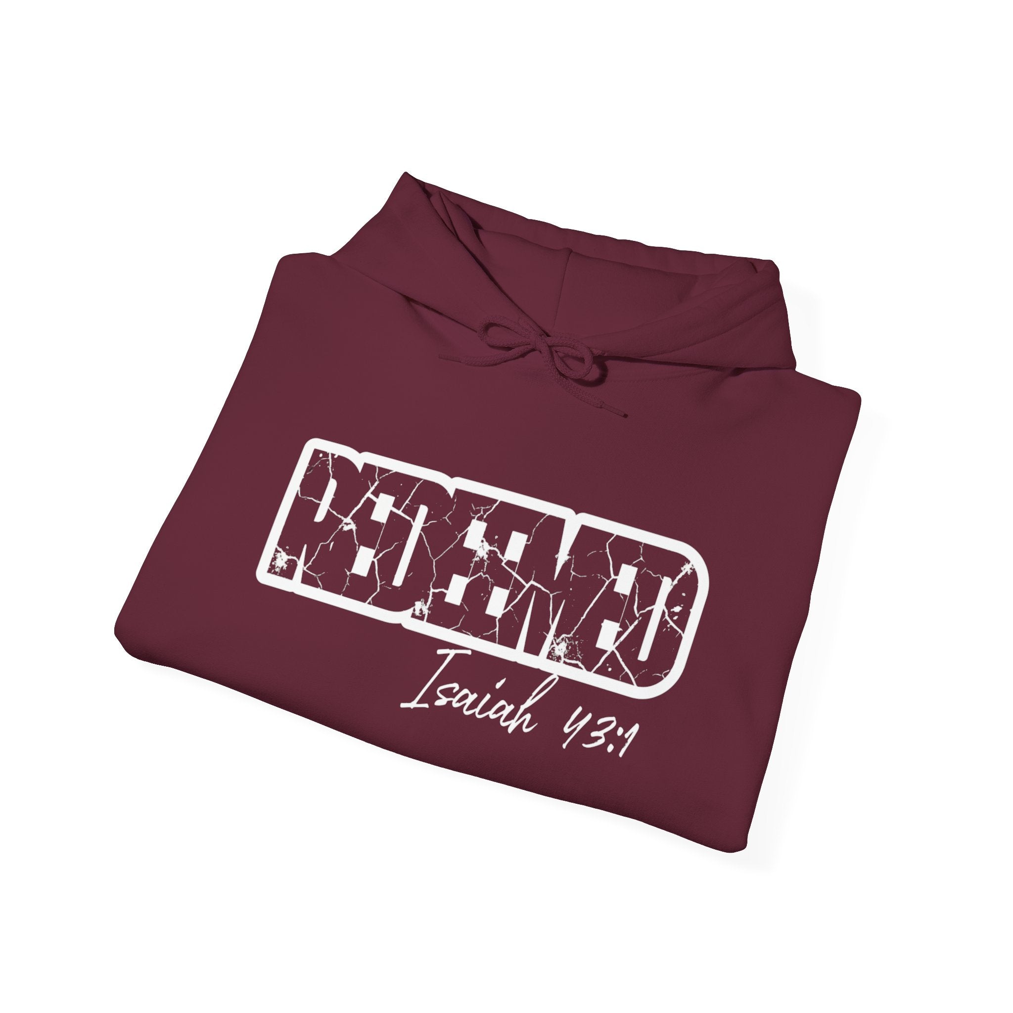 Redeemed Hoodie - Isaiah 43:1 Christian Faith Pullover
