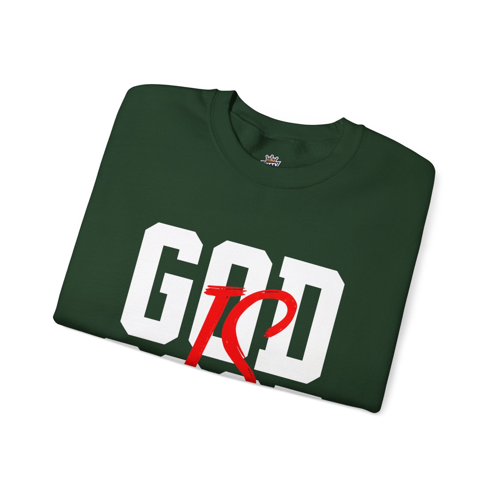 God Is Good Crewneck Sweatshirt — Faith-Based Christian Graphic Pullover