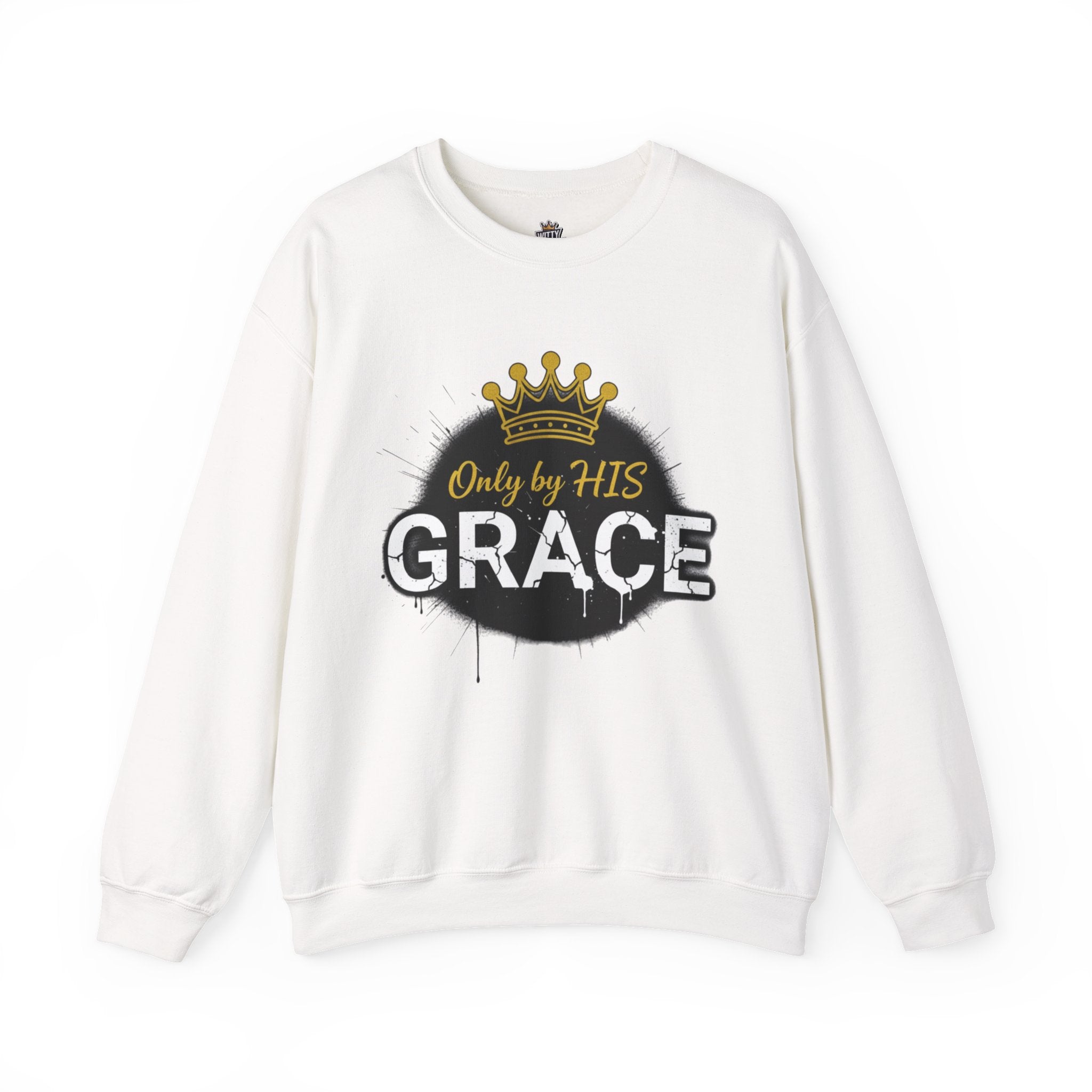 Grace Crown Sweatshirt — 'Only by His Grace' Christian Crewneck