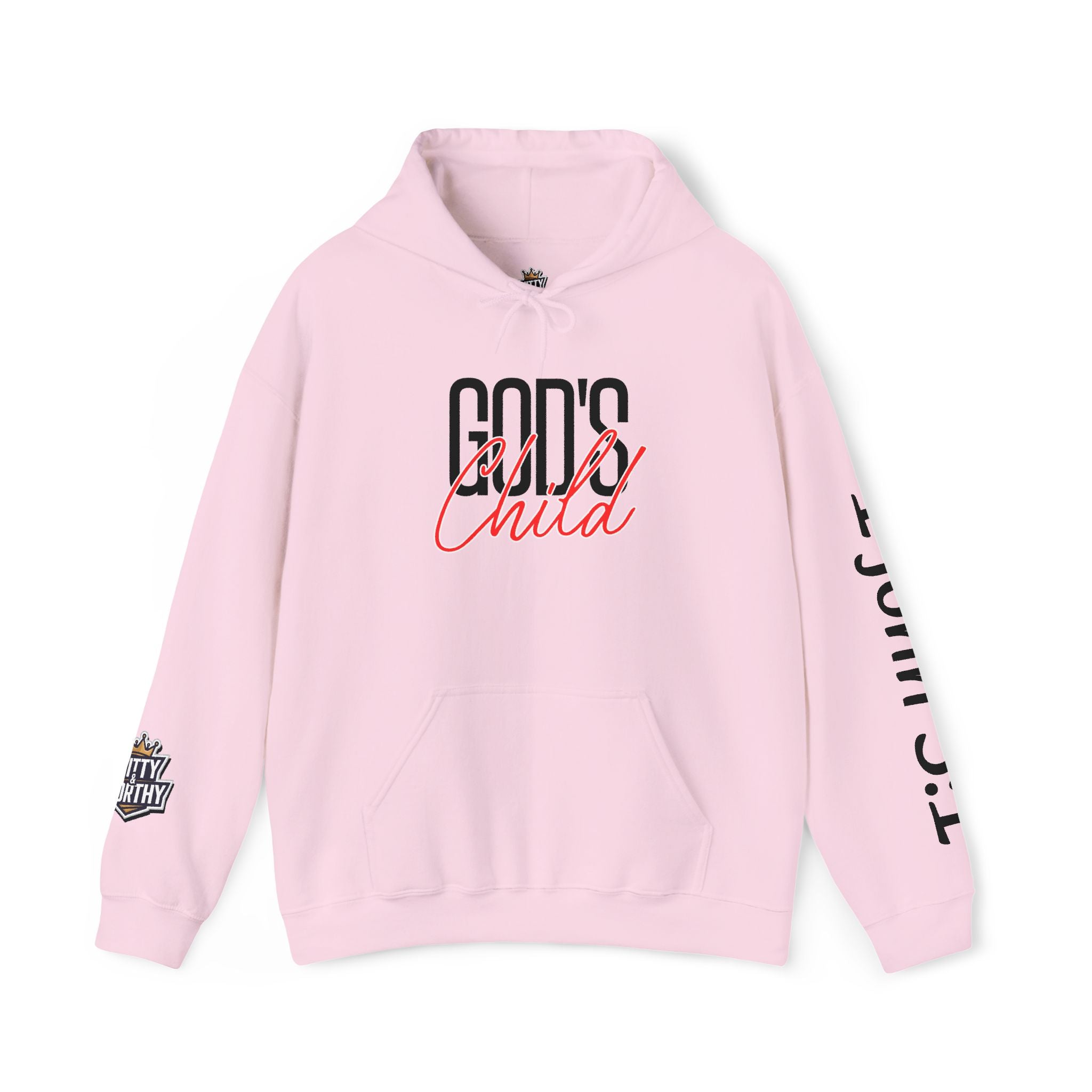 Child Script Hoodie — Cozy White Pullover with 'Child' Script Design