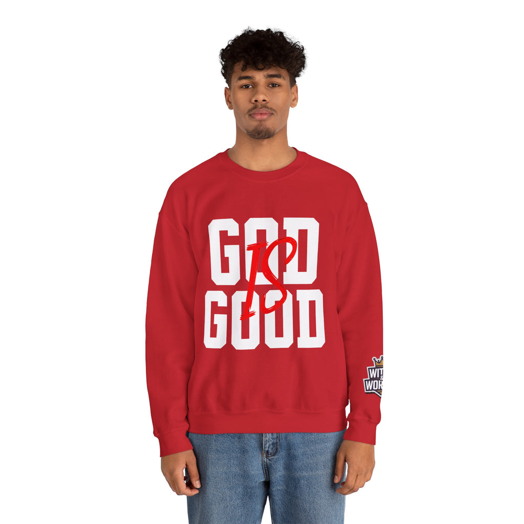 God Is Good Crewneck Sweatshirt — Faith-Based Christian Graphic Pullover