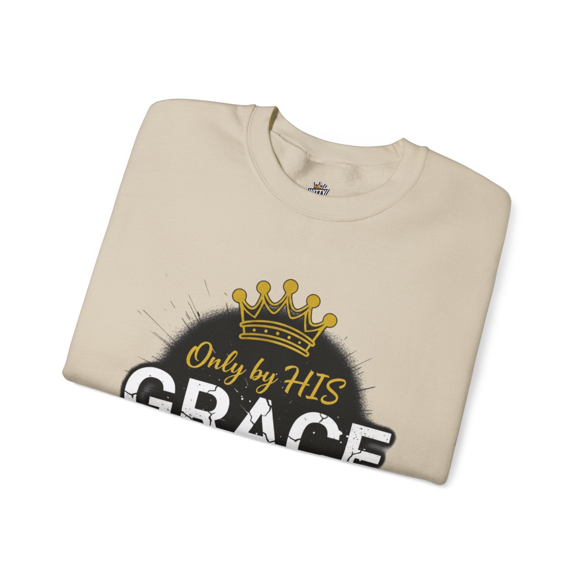 Grace Crown Sweatshirt — 'Only by His Grace' Christian Crewneck