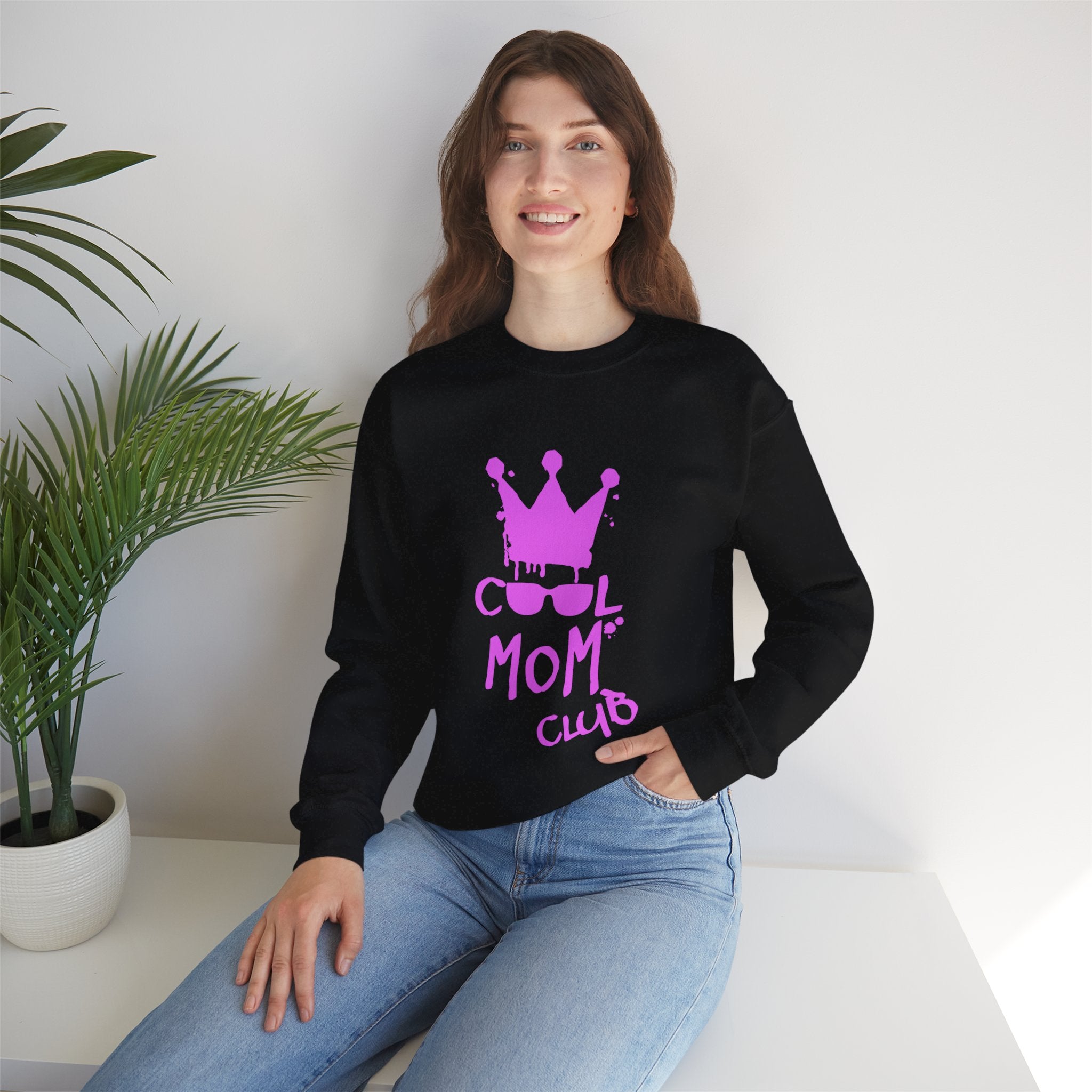 Cool Mom Club Sweatshirt — Mothers Crown & Shades Graphic Crewneck
