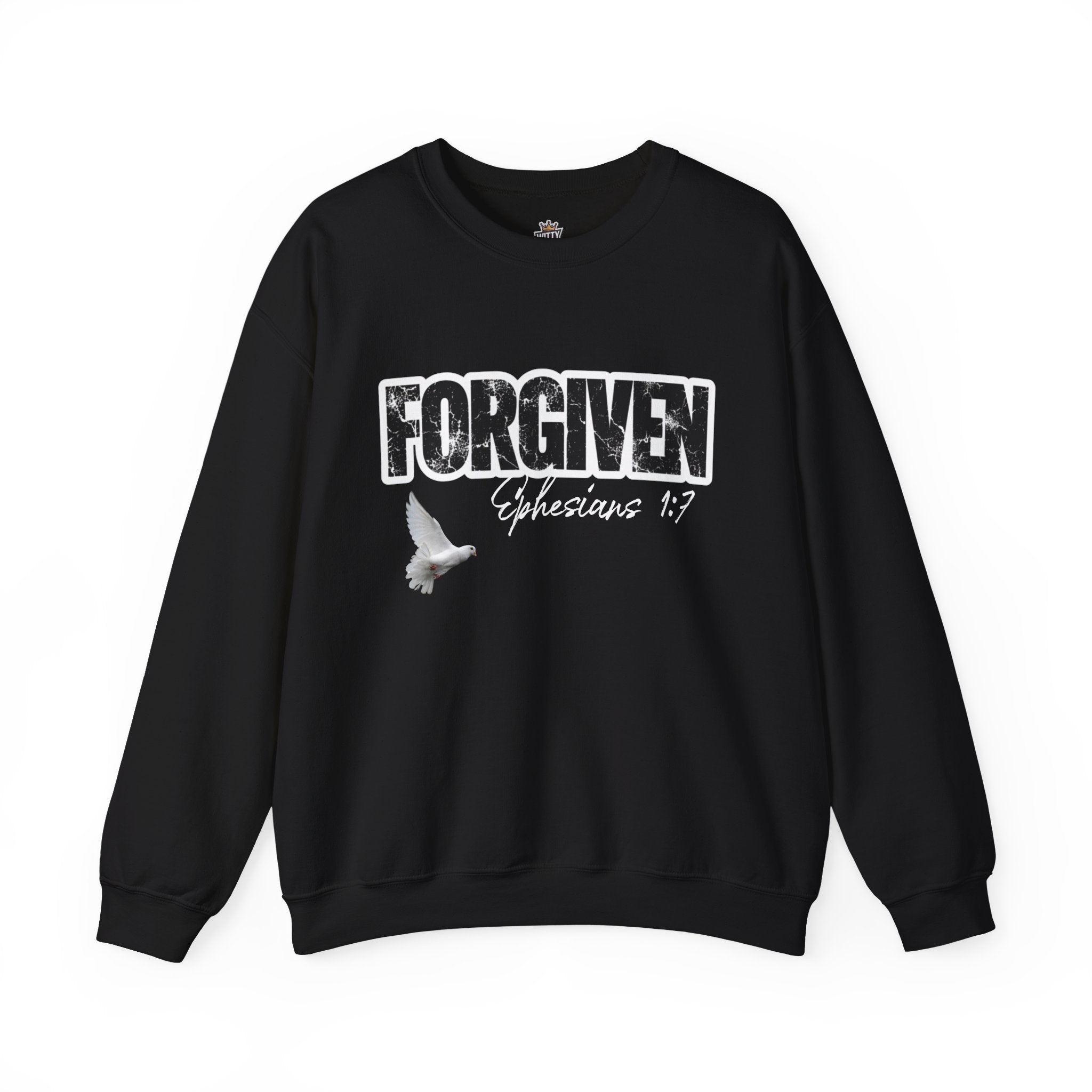 Forgiven Crewneck Sweatshirt – Ephesians 1:7 Christian Dove Pullover