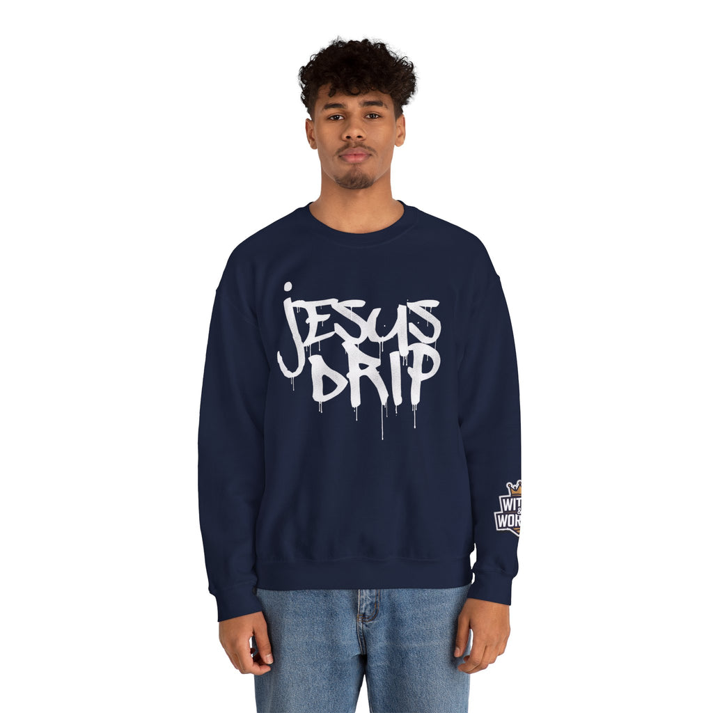 Jesus Drip Crewneck Sweatshirt — Streetwear Christian Graphic Pullover