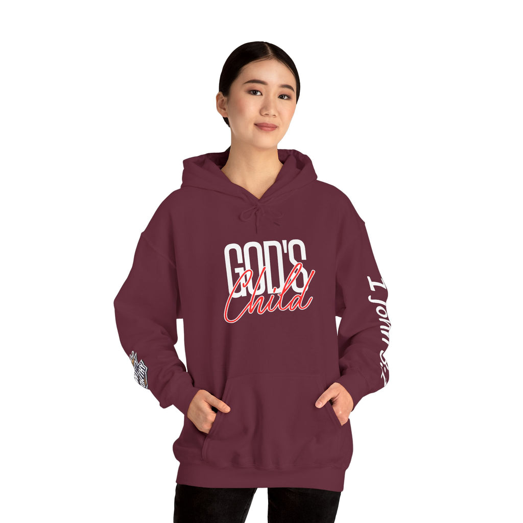 Child Script Hoodie — Cozy White Pullover with 'Child' Script Design