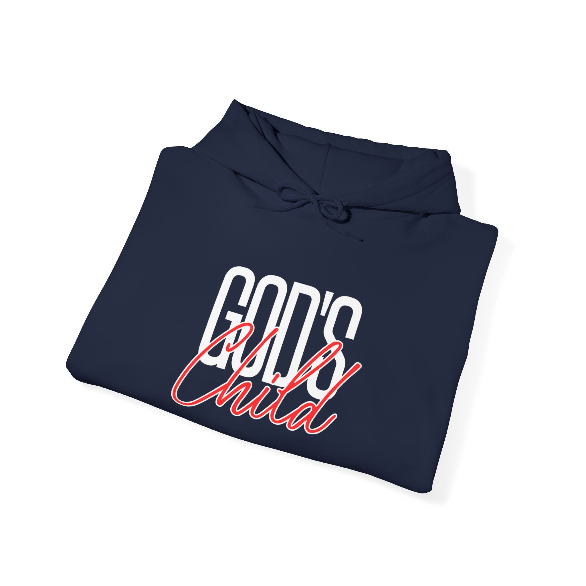 Child Script Hoodie — Cozy White Pullover with 'Child' Script Design