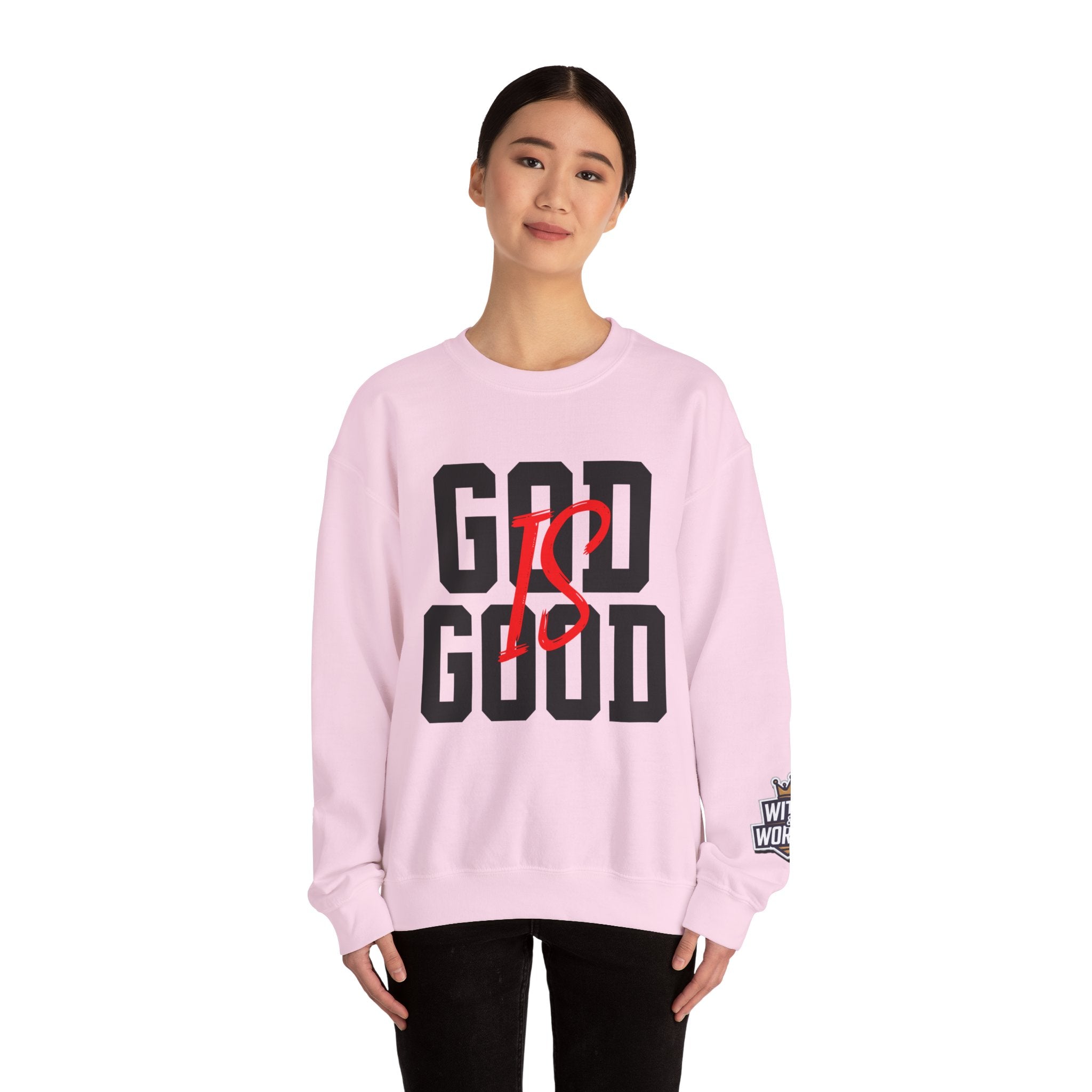 God Is Good Crewneck Sweatshirt — Faith-Based Christian Graphic Pullover
