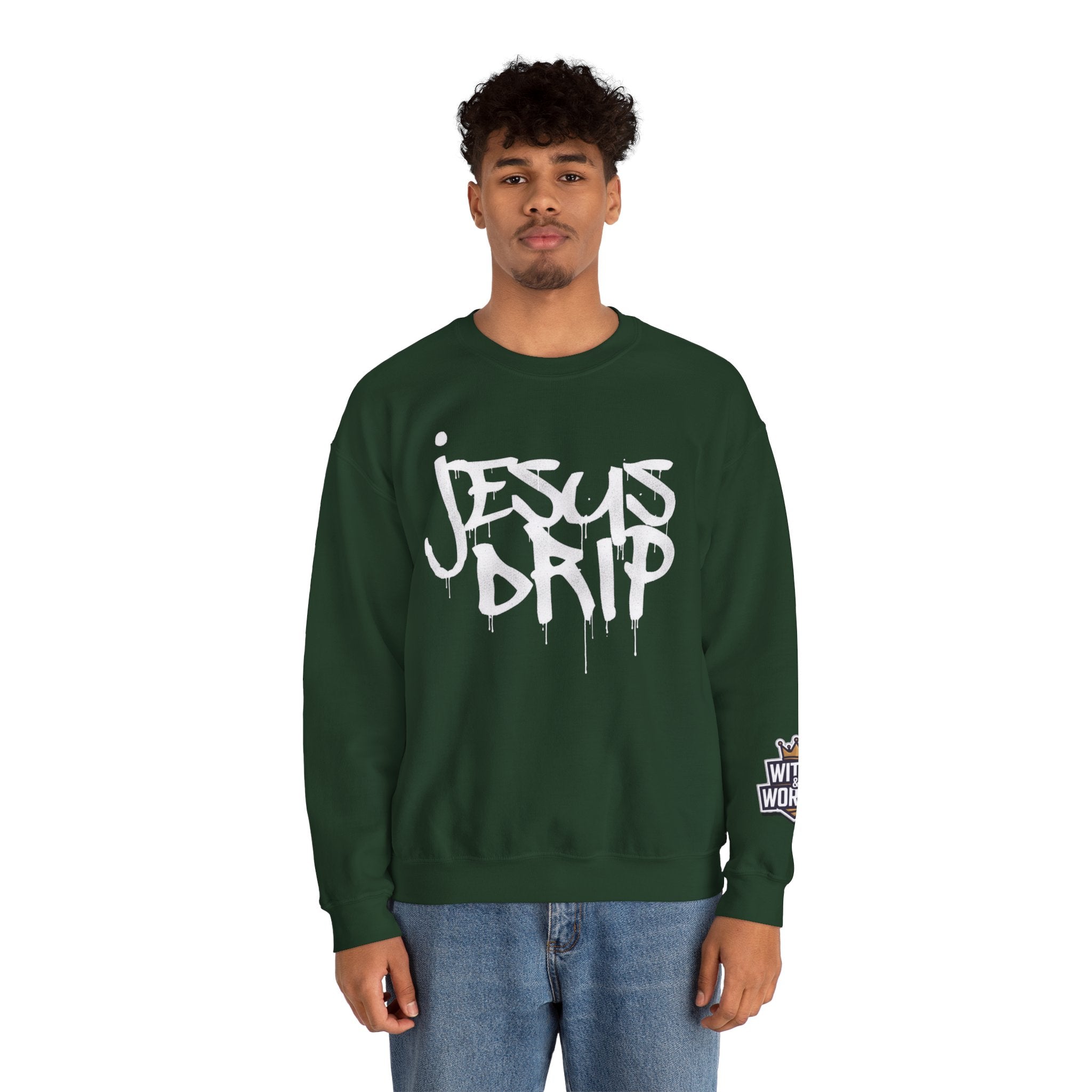 Jesus Drip Crewneck Sweatshirt — Streetwear Christian Graphic Pullover
