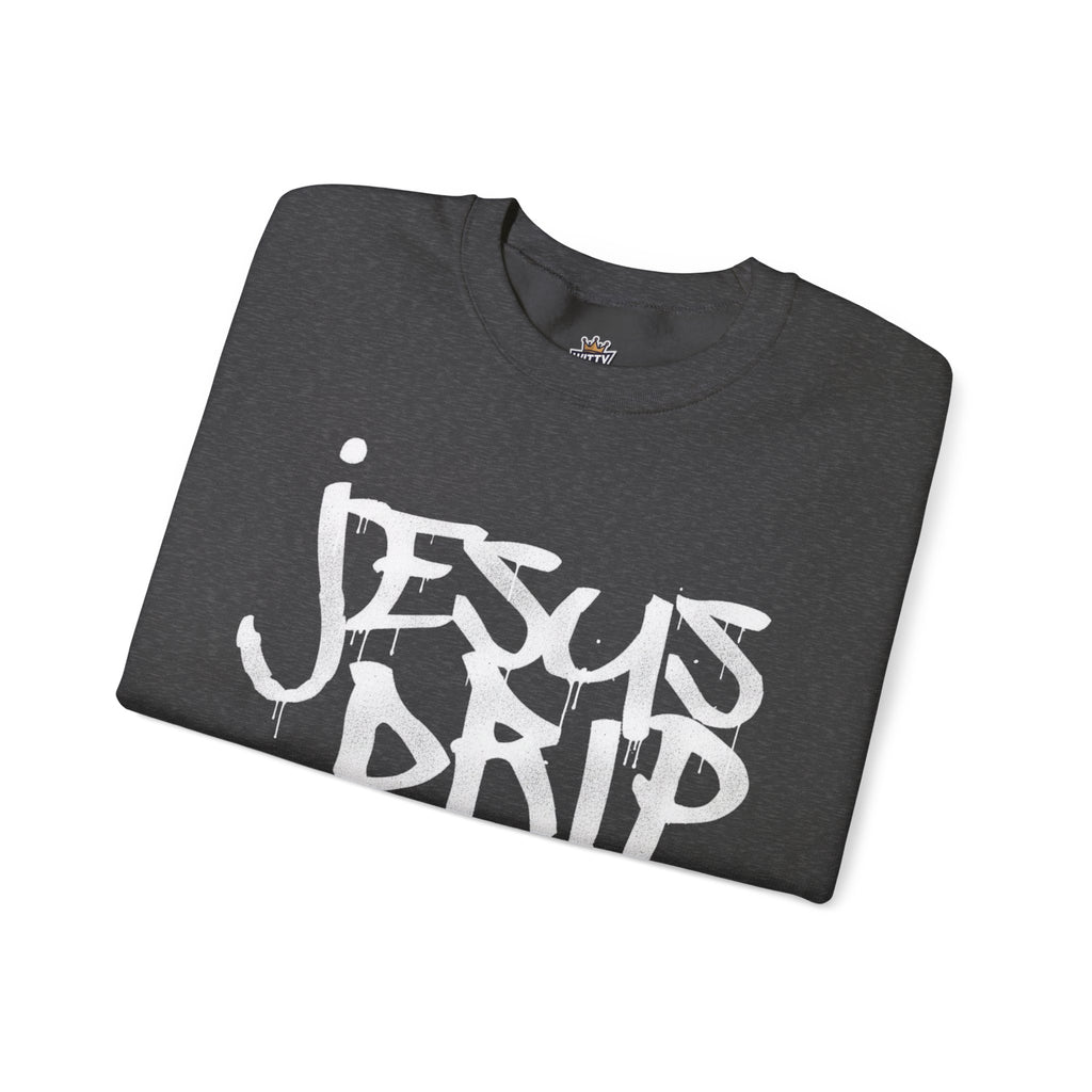 Jesus Drip Crewneck Sweatshirt — Streetwear Christian Graphic Pullover