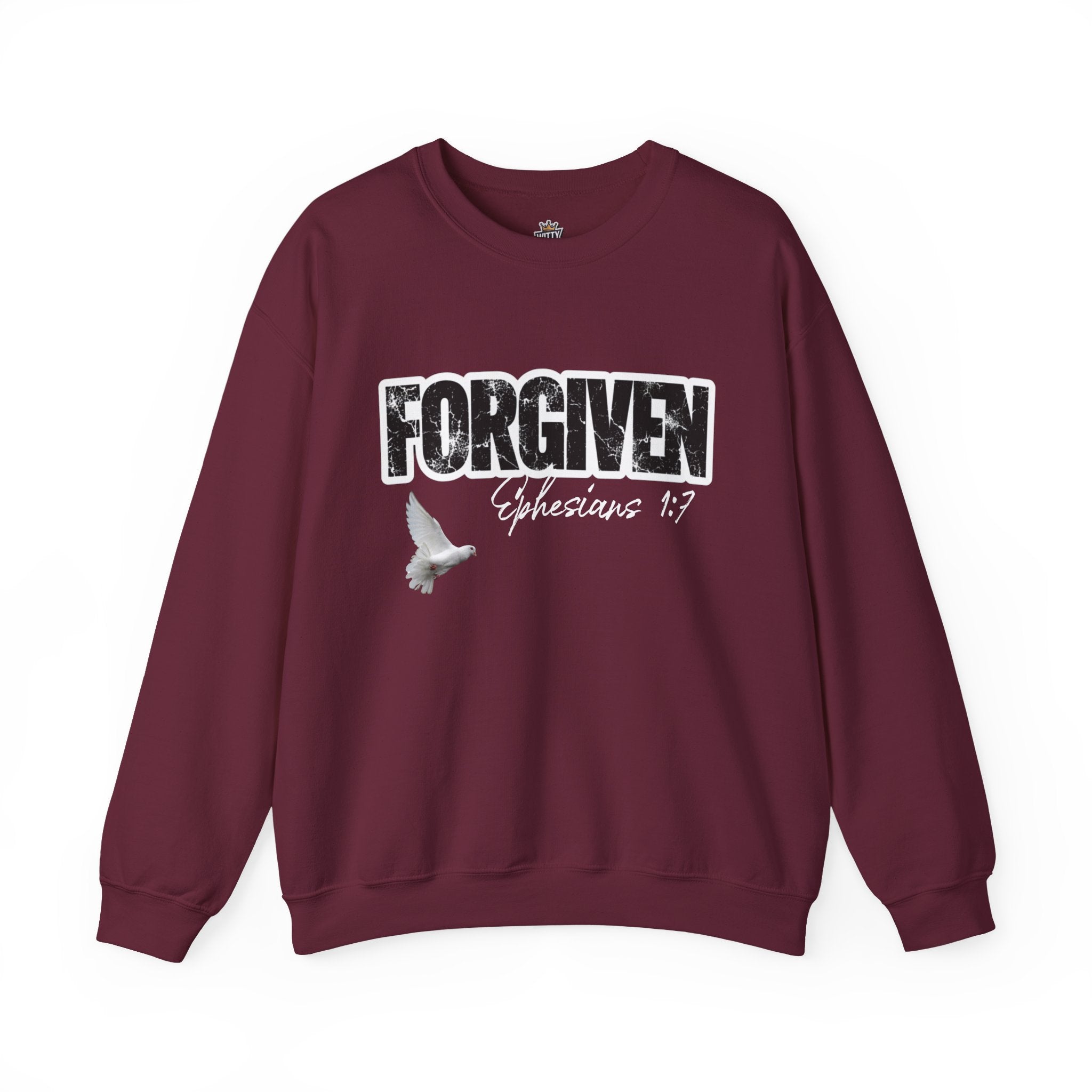 Forgiven Crewneck Sweatshirt – Ephesians 1:7 Christian Dove Pullover