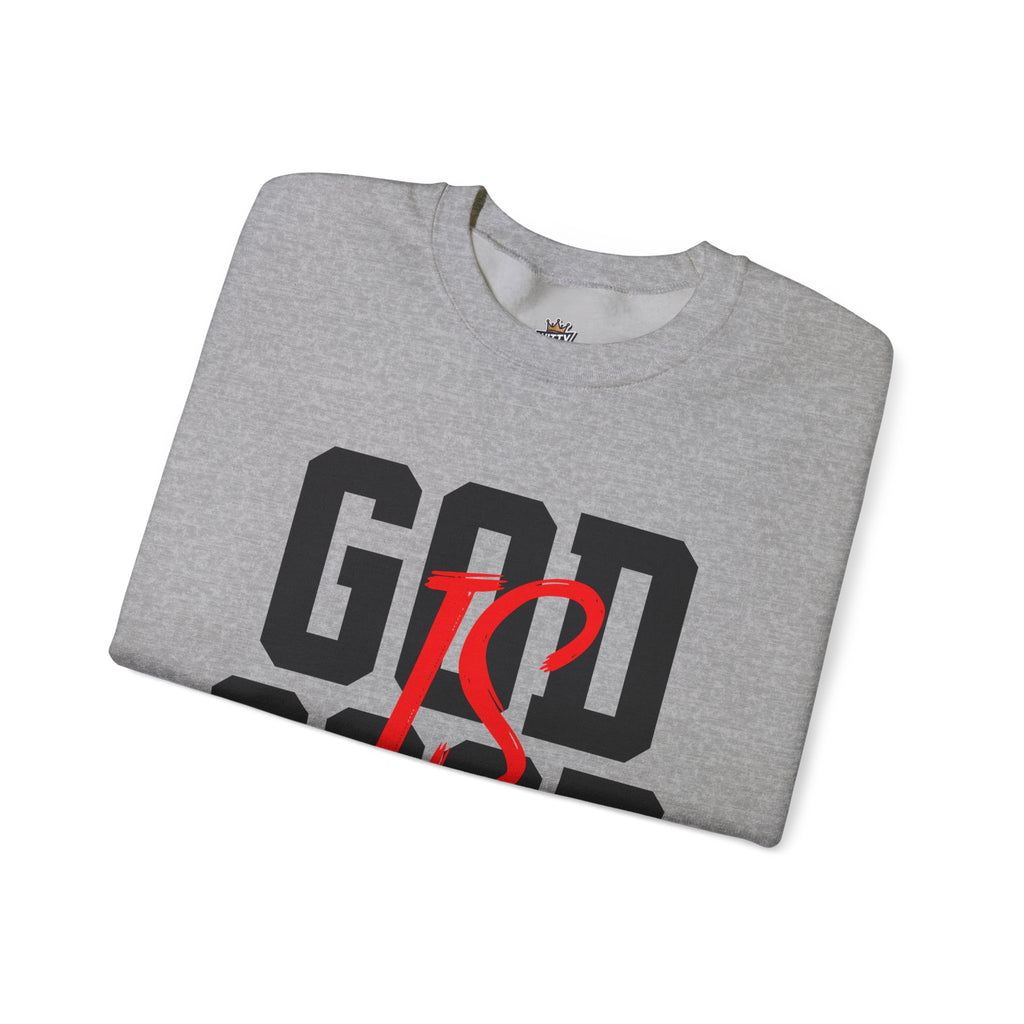 God Is Good Crewneck Sweatshirt — Faith-Based Christian Graphic Pullover