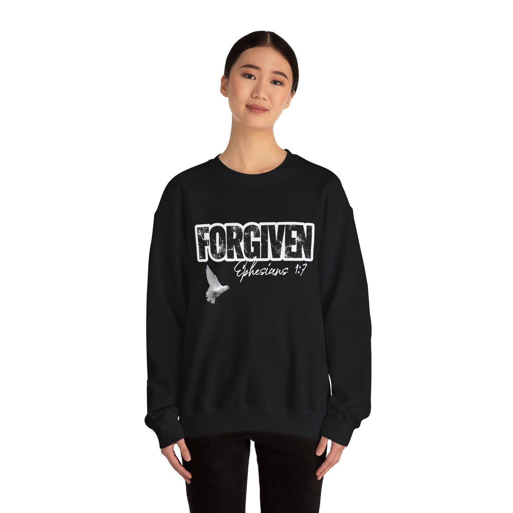 Forgiven Crewneck Sweatshirt – Ephesians 1:7 Christian Dove Pullover